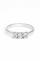 Anello trilogy da donna in oro bianco 18 kt con zirconi da 4 mm – 2.90 g – Misura 12 – Idee Preziose dal 1987 - IP.AK18B/35